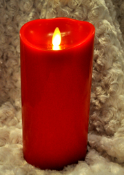 luminara 7 inch red  candle